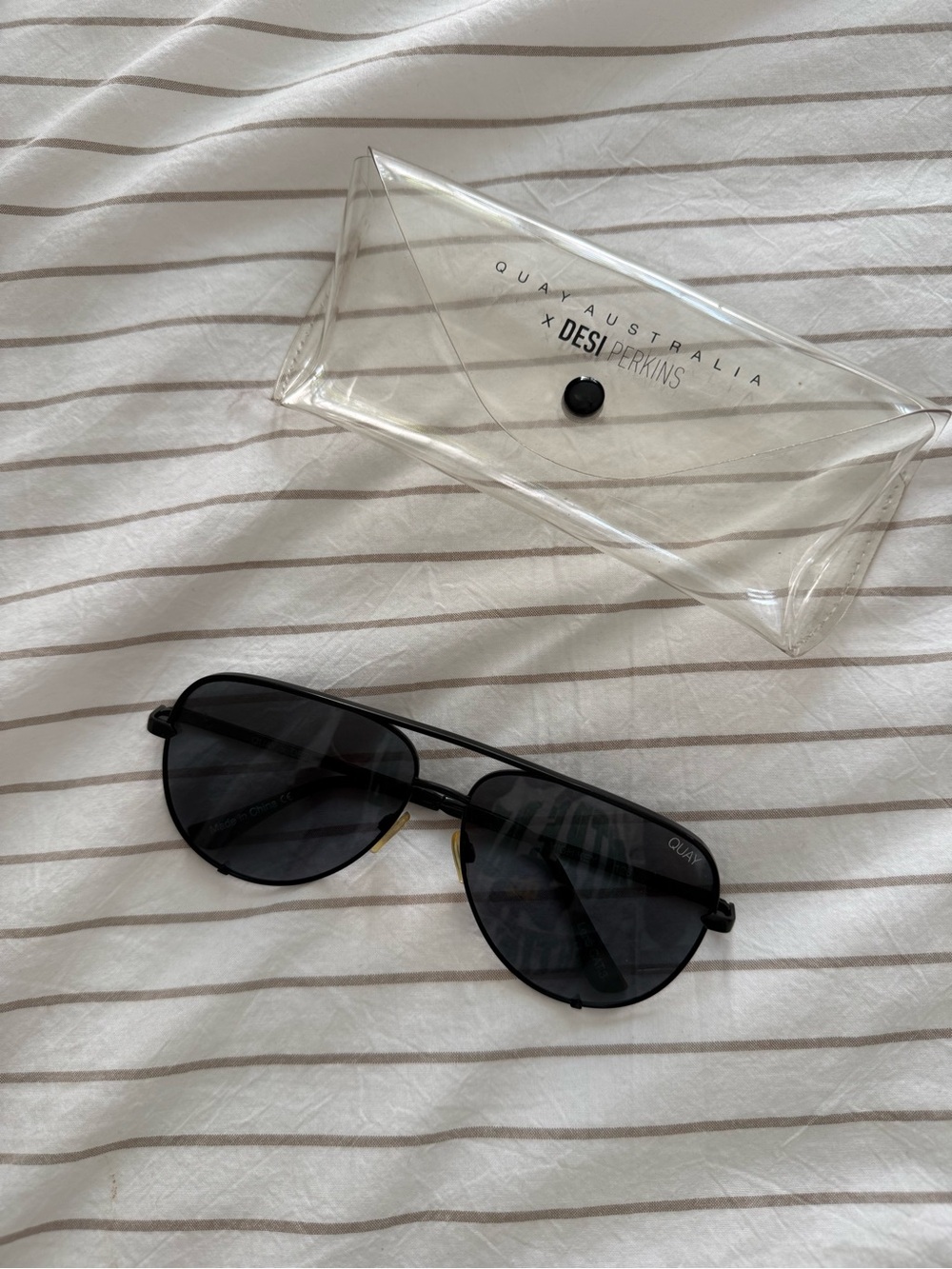 Quay Australia Black Aviator Sunglasses